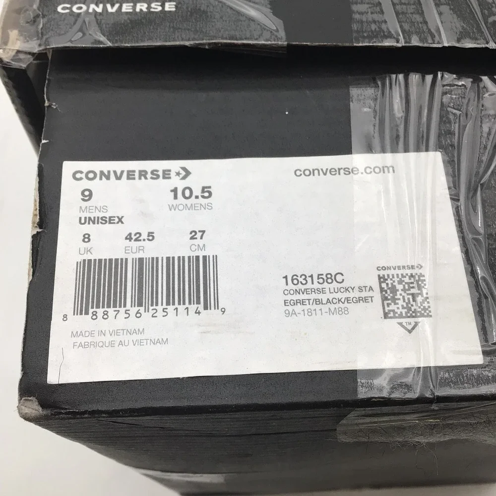 Converse Lucky Star High Top Egret Black Mens Size 9 Sneaker 163158C NEW - Picture 6 of 6